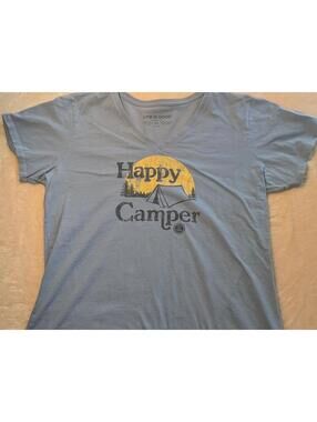 Life is Good Women's XL Happy Camper Graphic T-Shirt